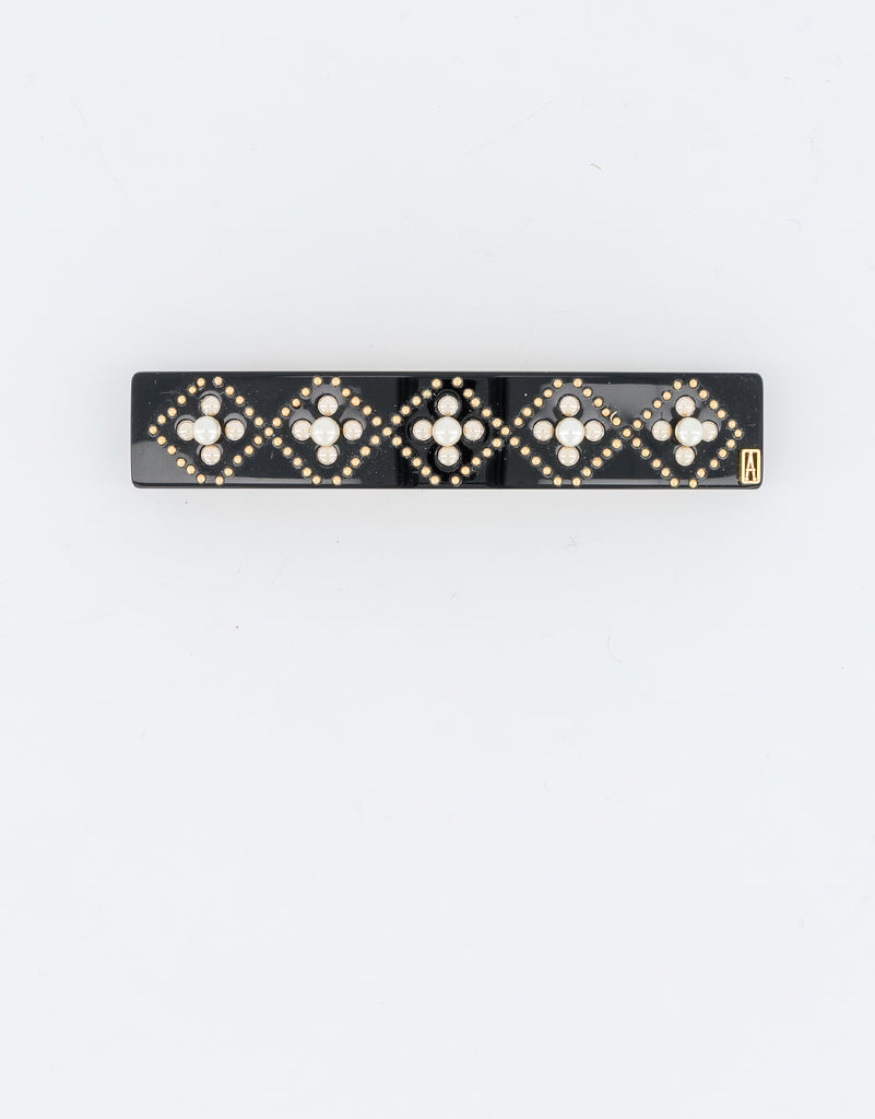 Bauhaus acetate and pearl barette