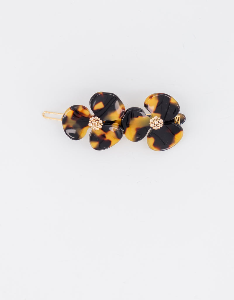 ALEXANDRE DE PARIS Camelia acetate side barette