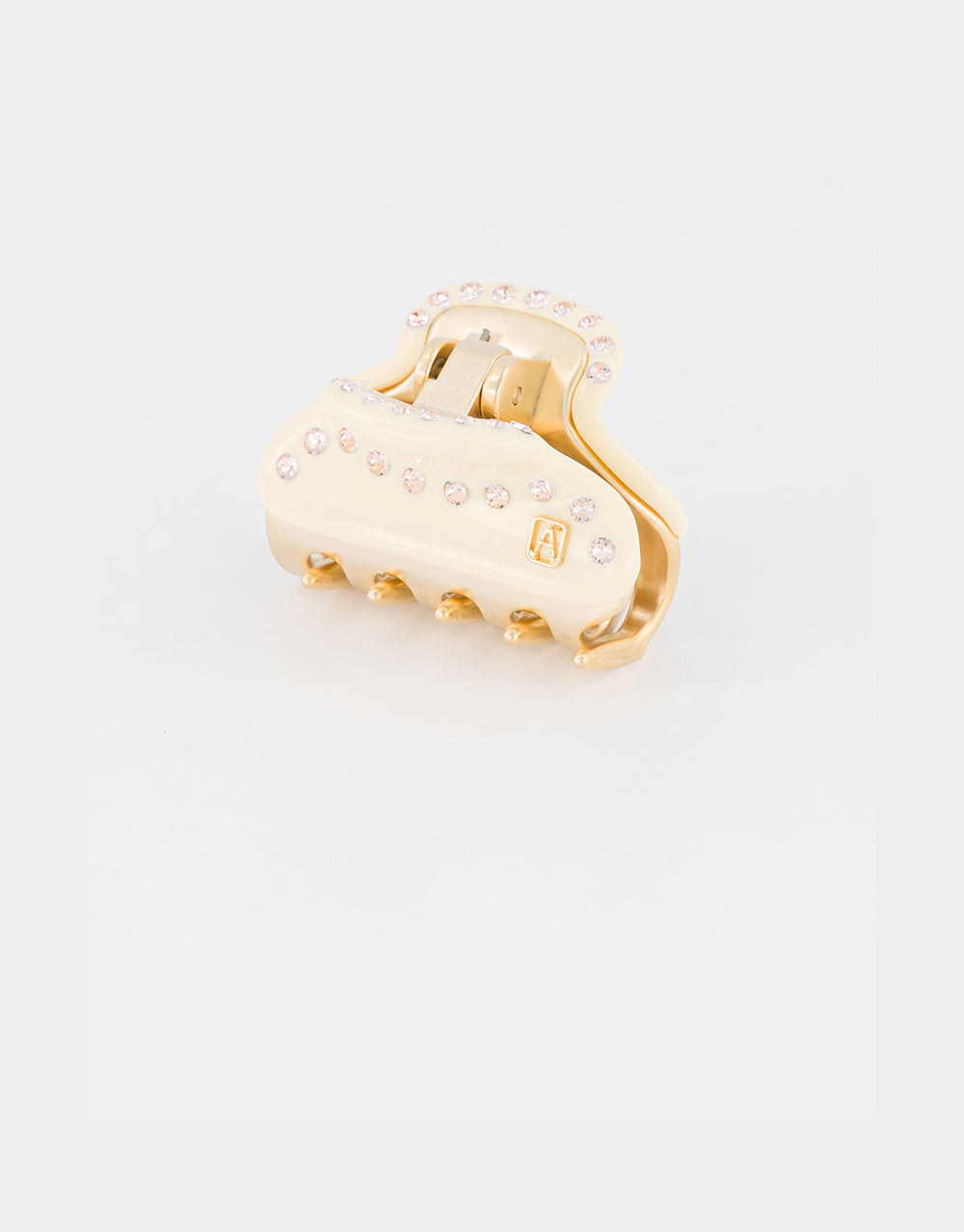 ALEXANDRE DE PARIS Ivory Small Swarovski Crystal Studded Jaw Hair Clip