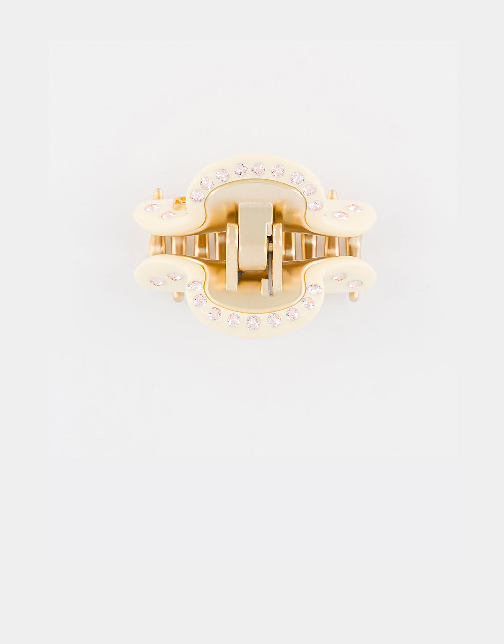 ALEXANDRE DE PARIS Ivory Small Swarovski Crystal Studded Jaw Hair Clip