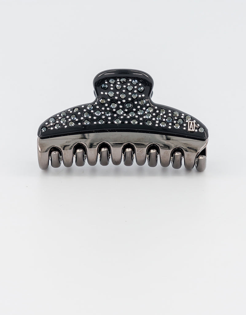 ALEXANDRE DE PARIS Vendome medium black strass hair clip