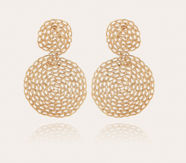GAS BIJOUX Onde Gourmette earrings small size gold