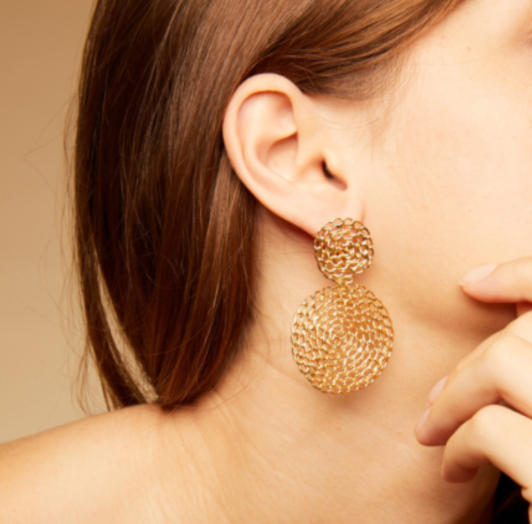 GAS BIJOUX Onde Gourmette earrings small size gold