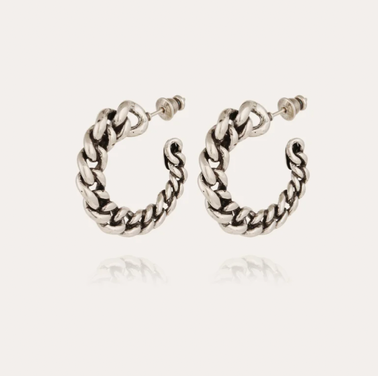 GAS BIJOUX Bronxy hoop earrings silver
