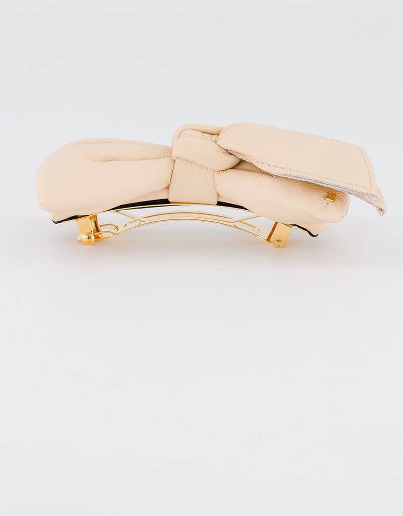 ALEXANDRE DE PARIS leather bow barette