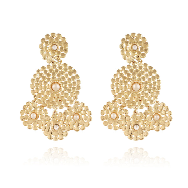 GAS BIJOUX Lucky Sequin cabochons earrings small size gold