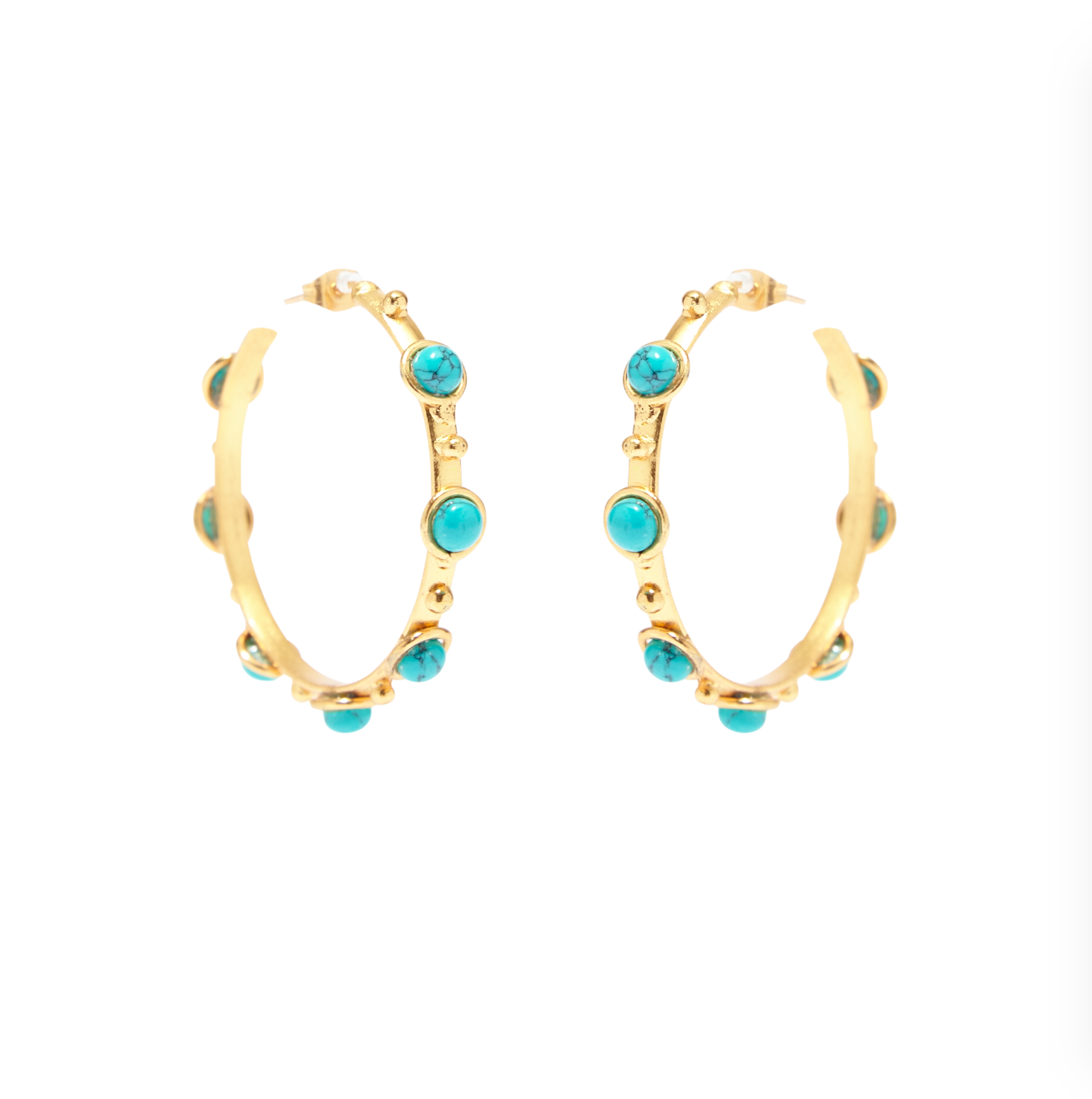 Petite candies hoop earrings in turquoise