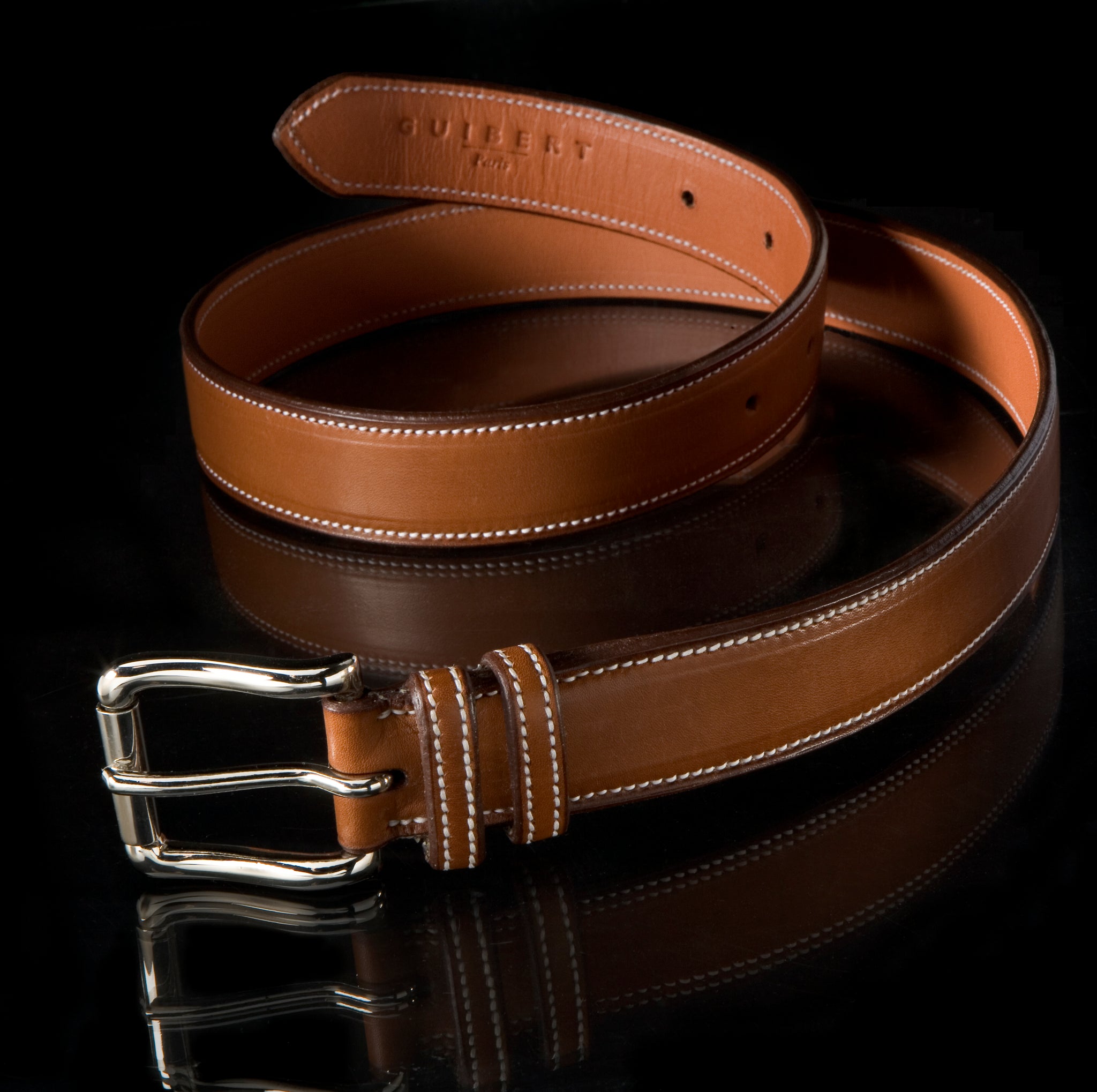 GUIBERT Etrivière Belt Barenia 30 mm Gold color