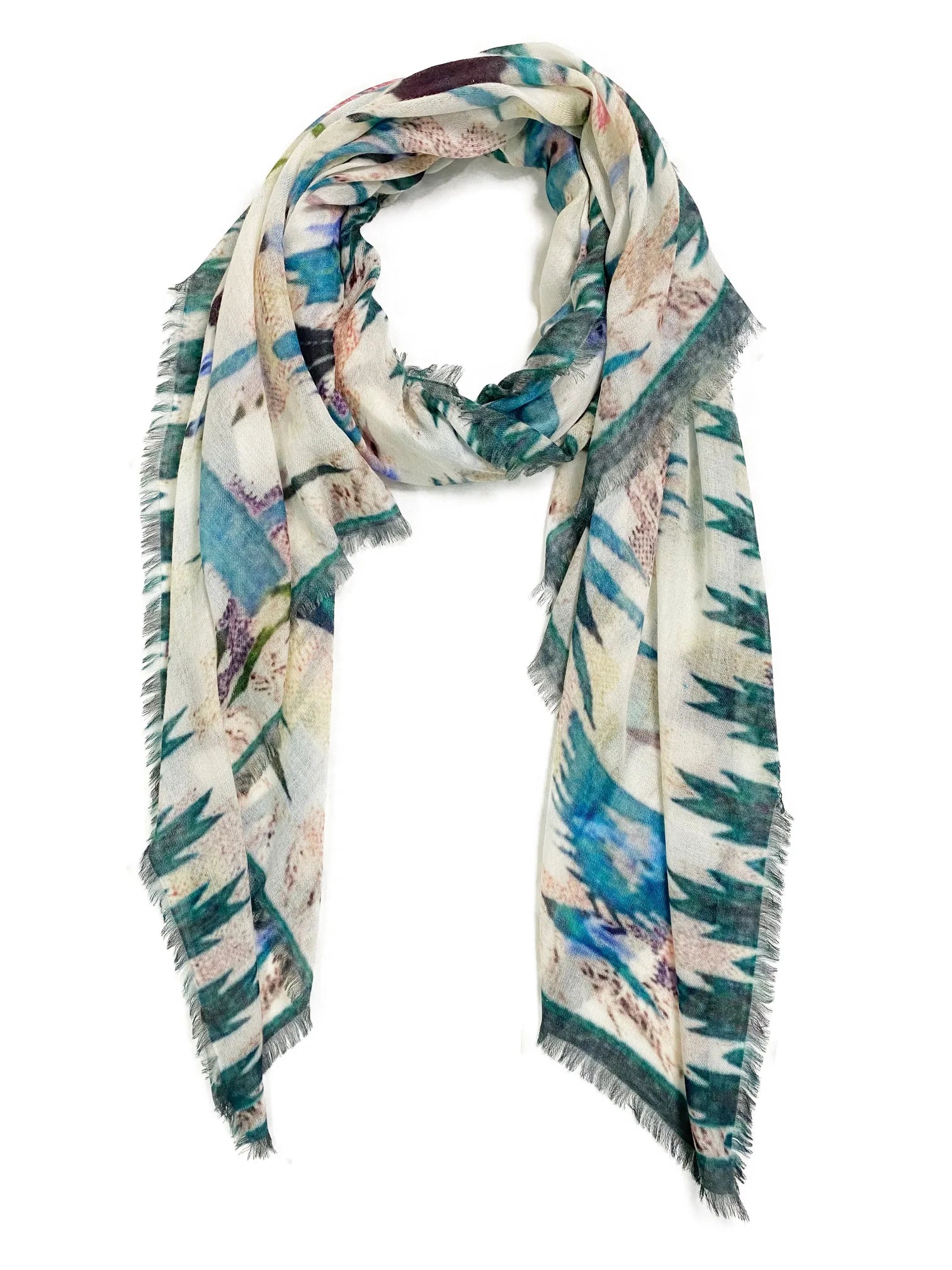 AMA PURE Cashmere Navajo Indaco Scarf