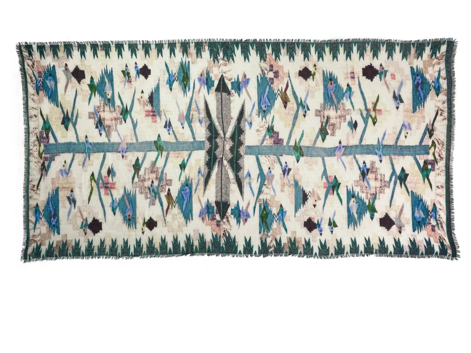 AMA PURE Cashmere Navajo Indaco Scarf