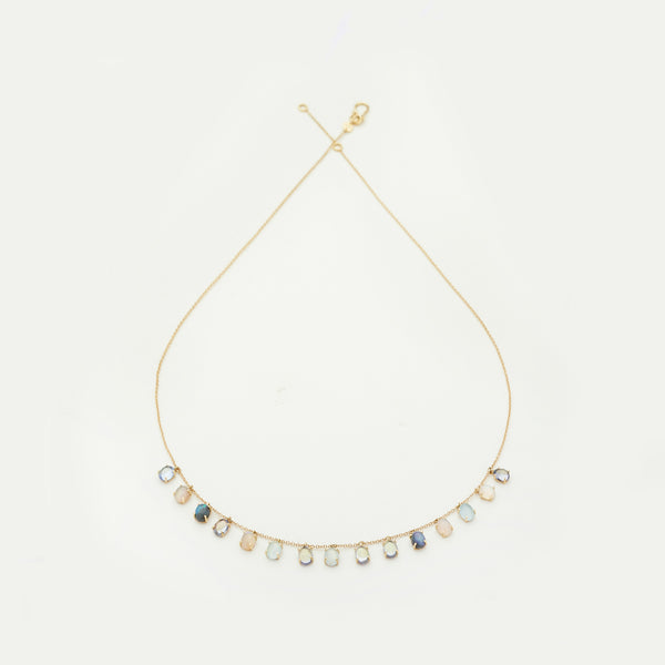 WE BY WHITE BIRD, Dancing Drops Multicolored Stones Necklace