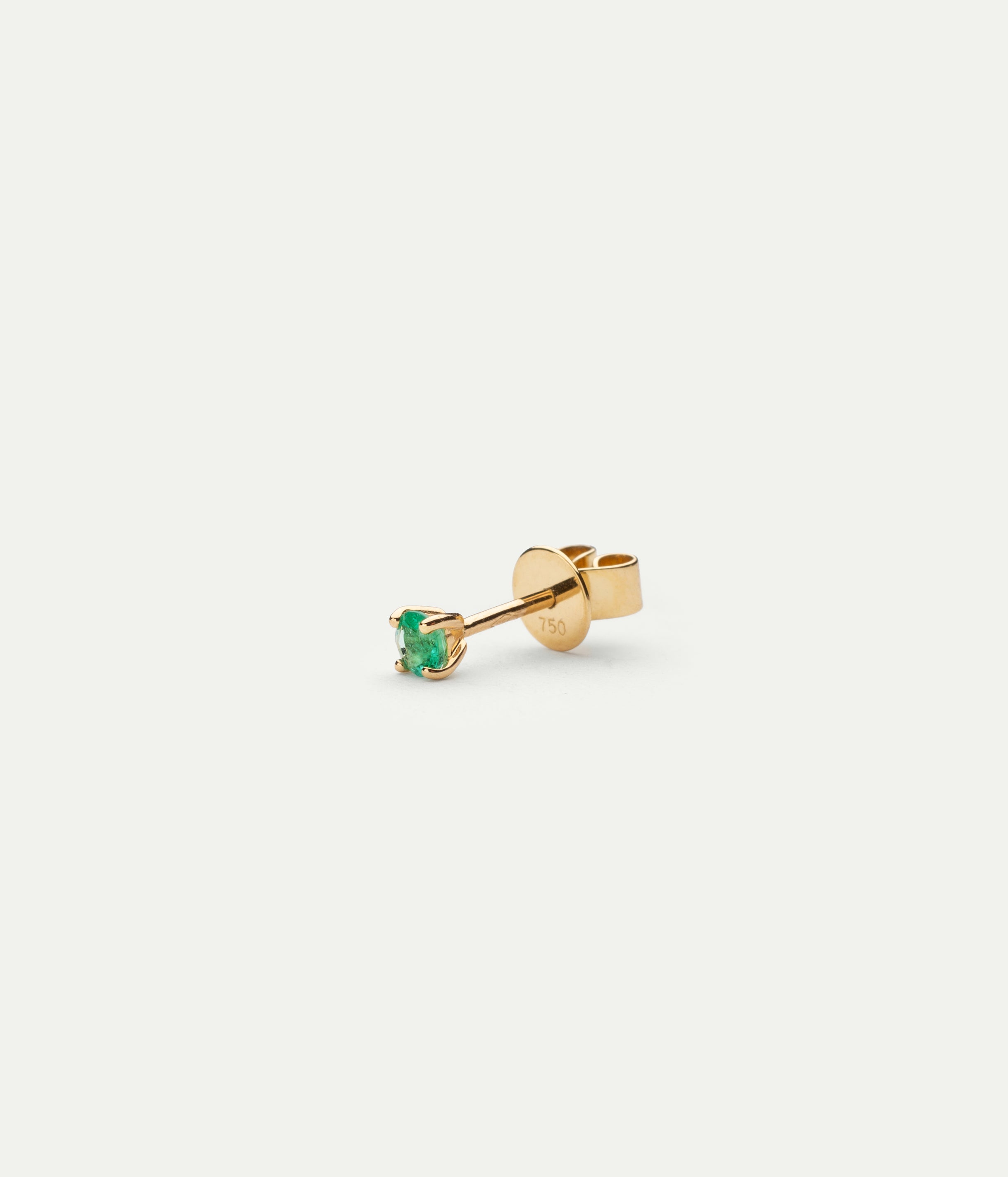 WE BY WHITE BIRD, Solitaire Single Emerald Stud