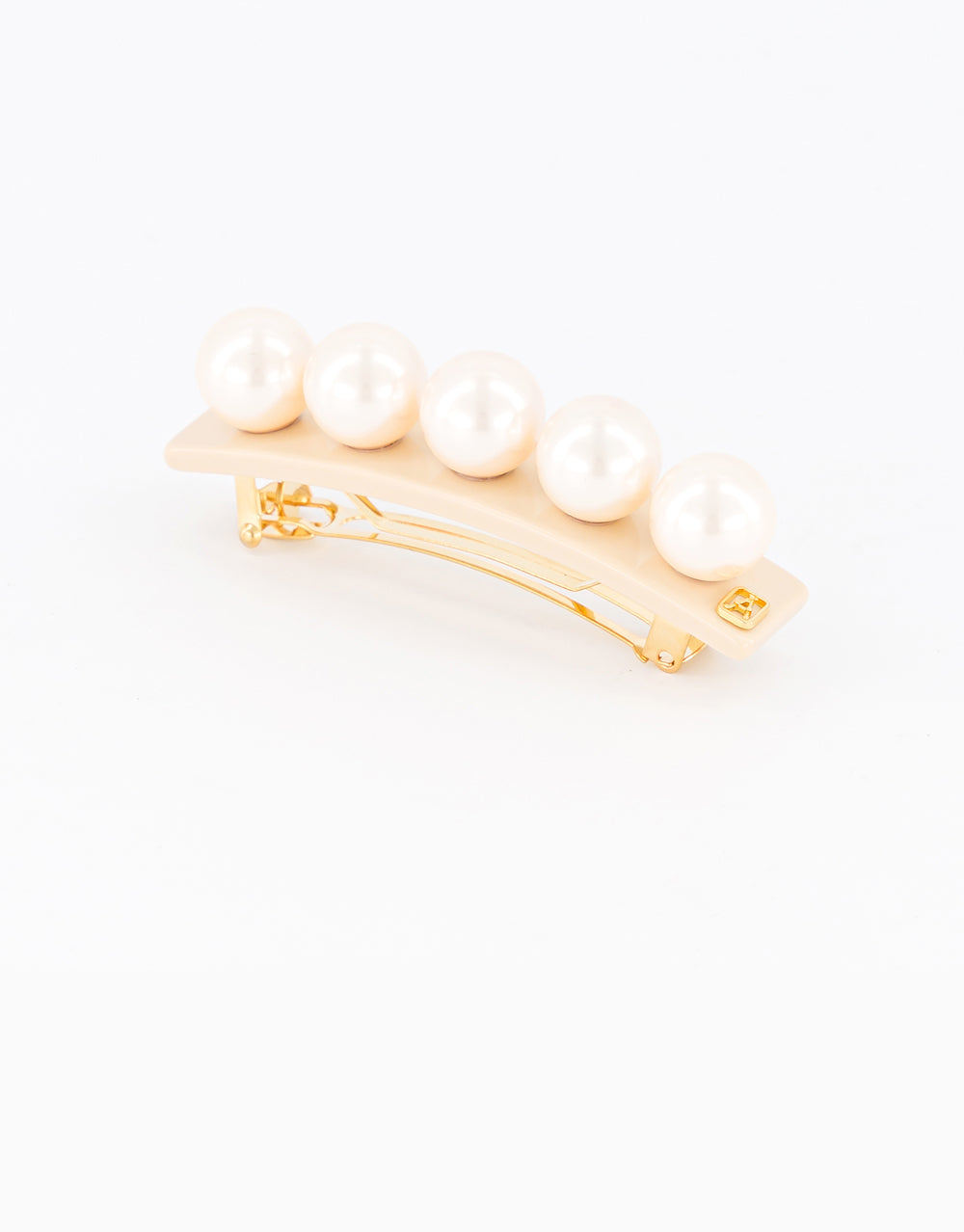 ALEXANDRE DE PARIS Small Oversize Pearls Acetate Barrette