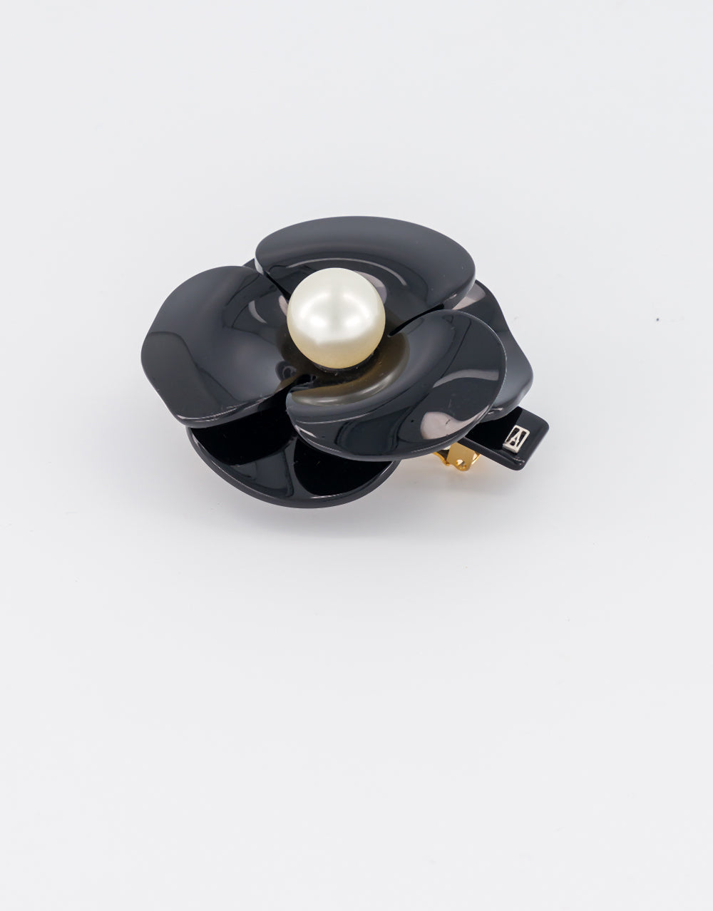 ALEXANDRE DE PARIS Camelia Mythique Acetate and Pearl Hair Barrette
