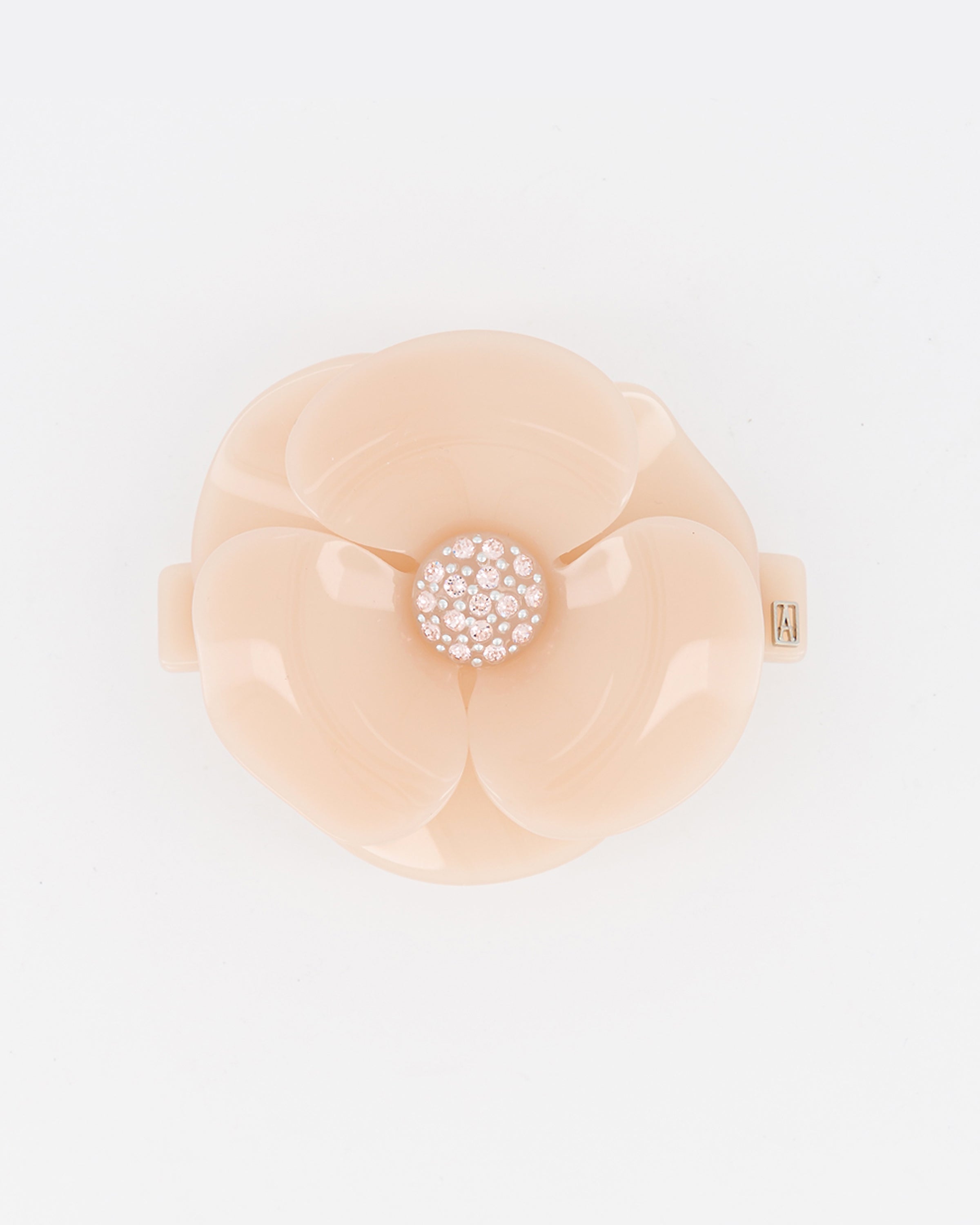 ALEXANDRE DE PARIS Camelia Acetate and Crystals Hair Barrette