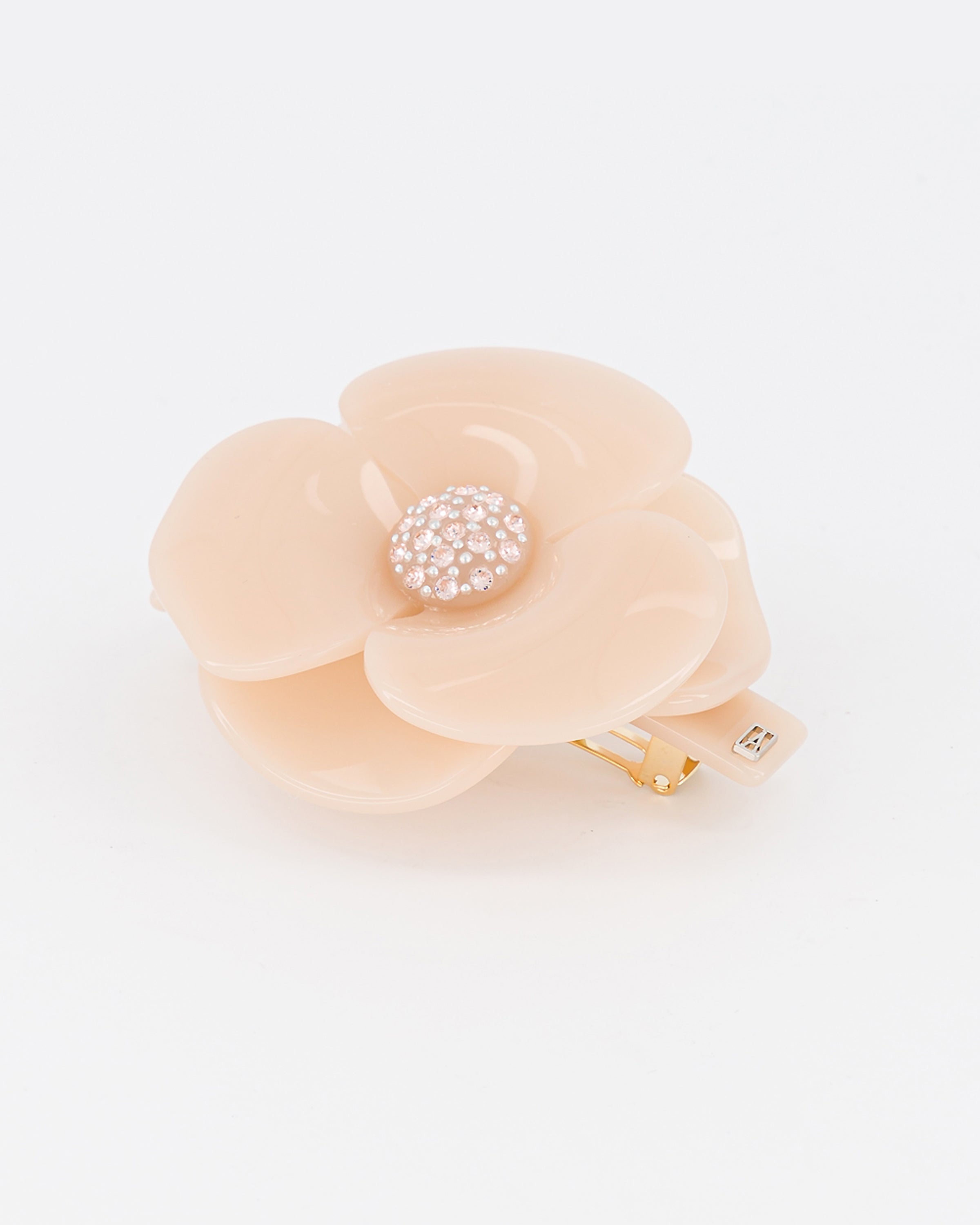ALEXANDRE DE PARIS Camelia Acetate and Crystals Hair Barrette