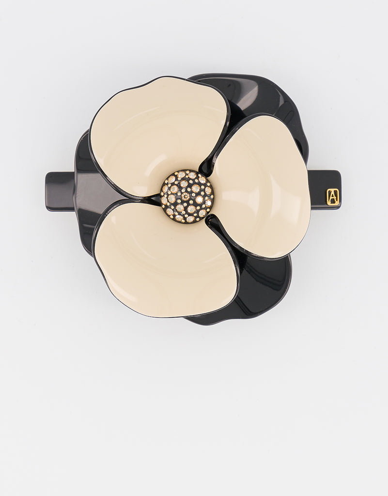 ALEXANDRE DE PARIS Camelia acetate barette