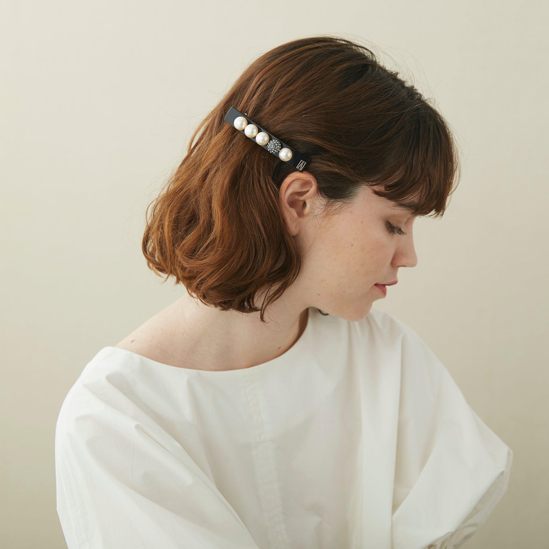 ALEXANDRE DE PARIS Accord Parfait Pearls and Swarovski Acetate Barrette