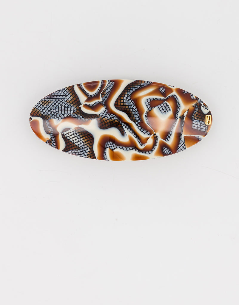 Alexandre de Paris Oval Jungle Acetate Barrette