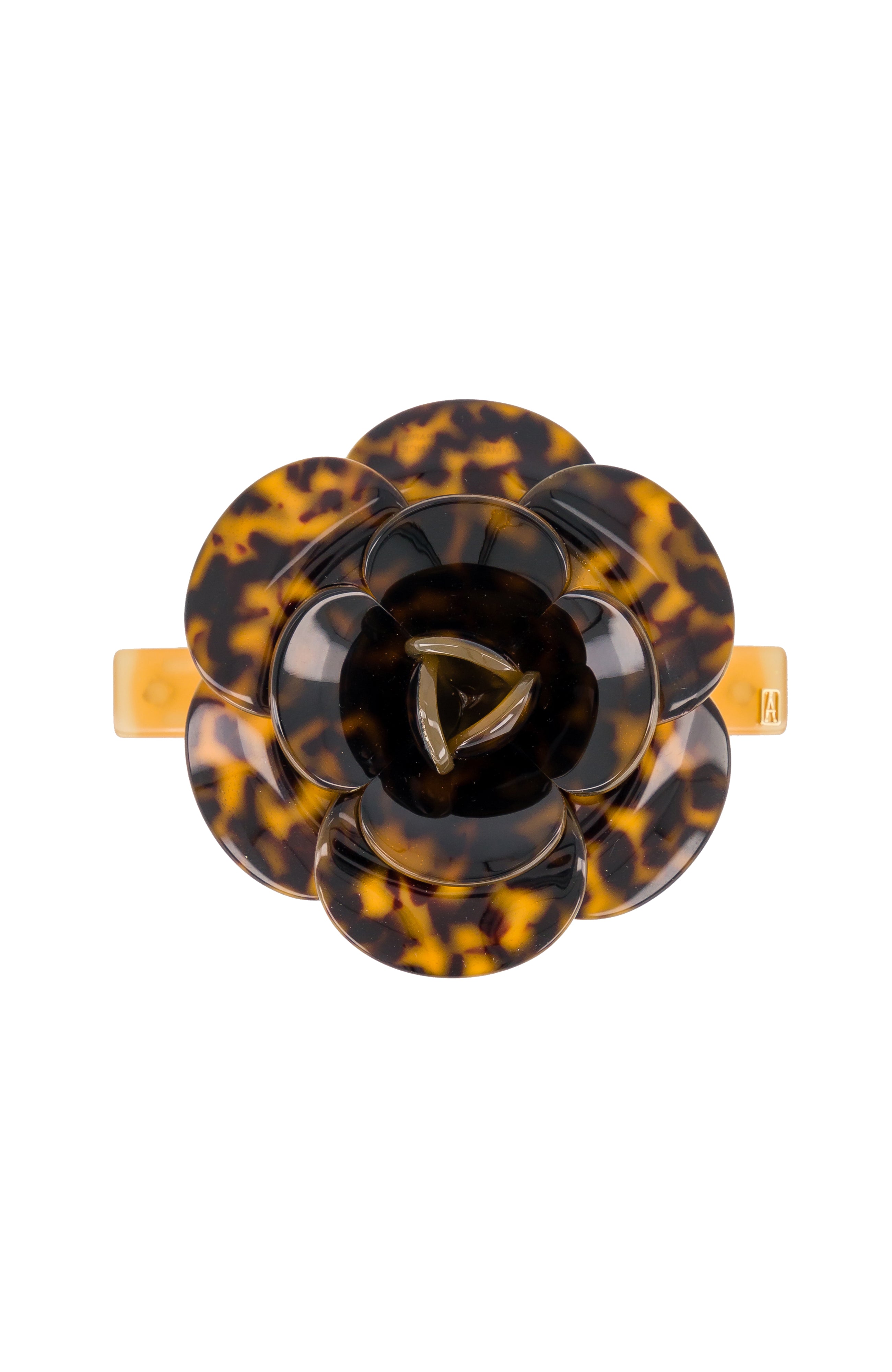 ALEXANDRE DE PARIS Tortoiseshell Acetate Camelia Flower Barrette