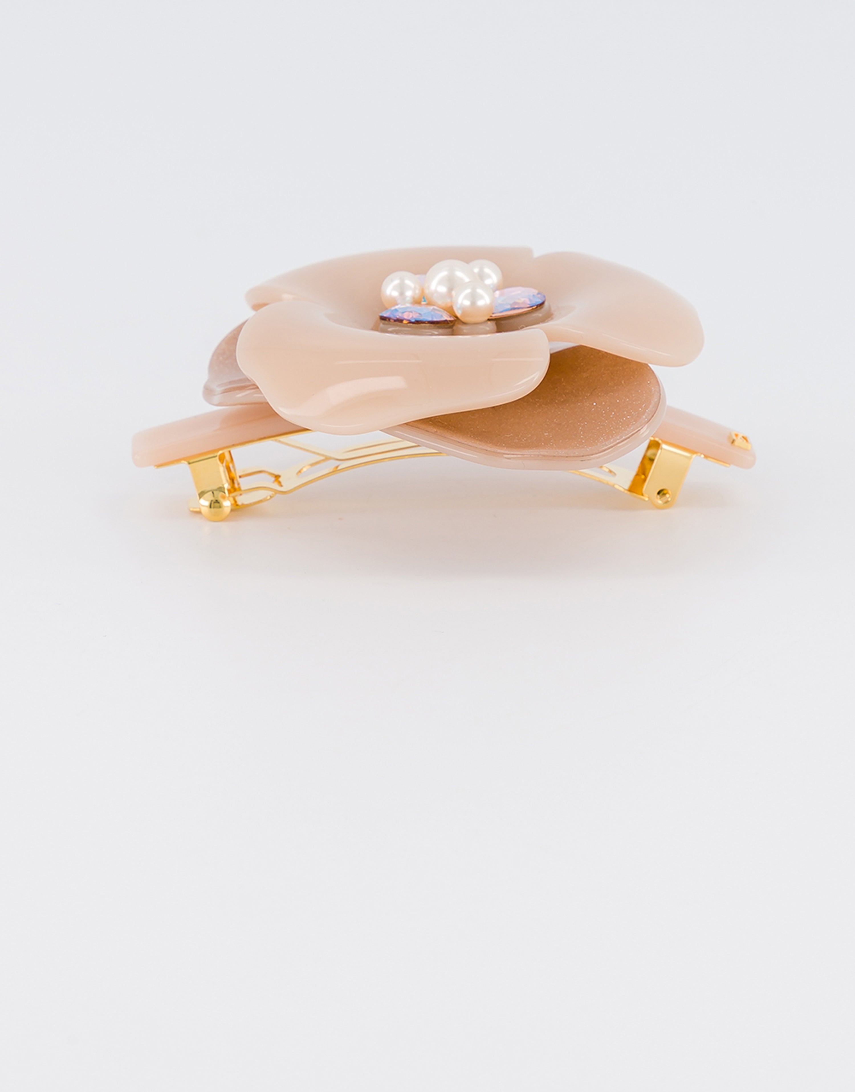 ALEXANDRE DE PARIS Nouveau Reve Camelia Acetate Hair Barrette