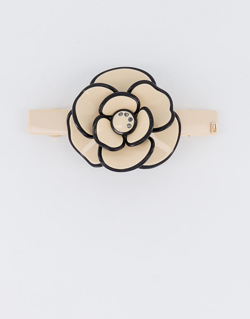 ALEXANDRE DE PARIS Camelia Saint Honore Acetate Hair Barrette