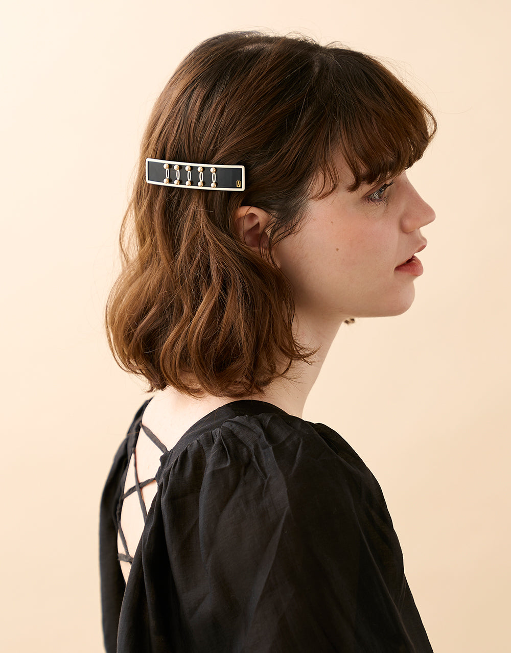 ALEXANDRE DE PARIS Acetate Pearl Barrette