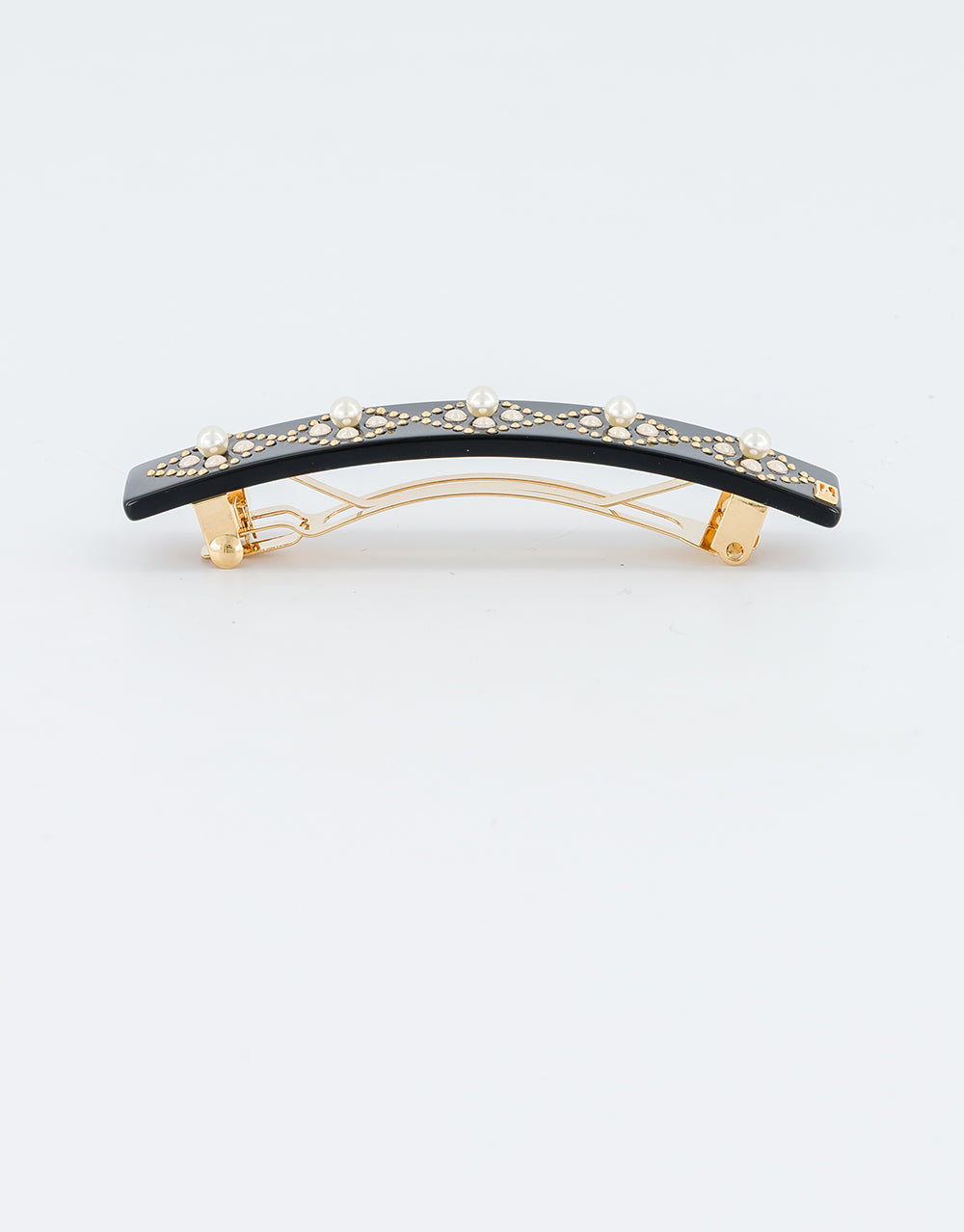 Bauhaus acetate and pearl barette