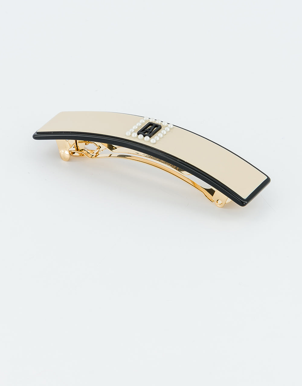 ALEXANDRE DE PARIS Rue du Temple Icon Acetate and Pearls Barette