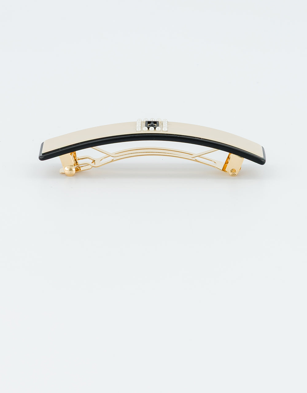 ALEXANDRE DE PARIS Rue du Temple Icon Acetate and Pearls Barette