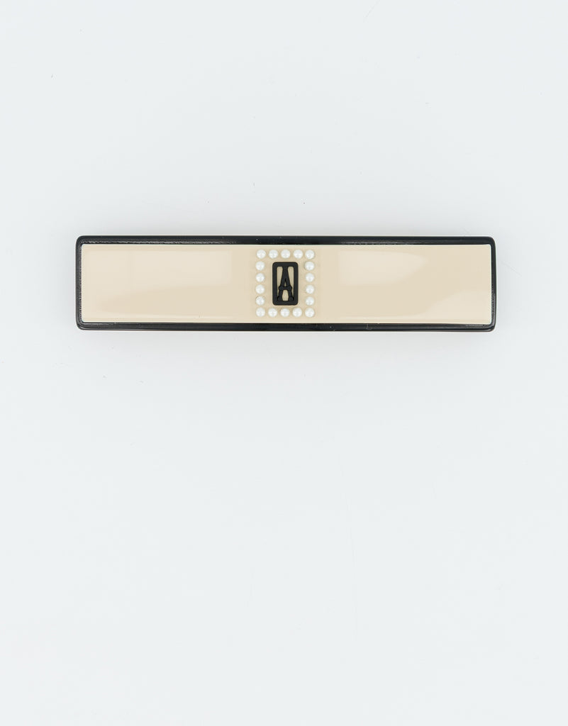 ALEXANDRE DE PARIS Rue du Temple Icon Acetate and Pearls Barette