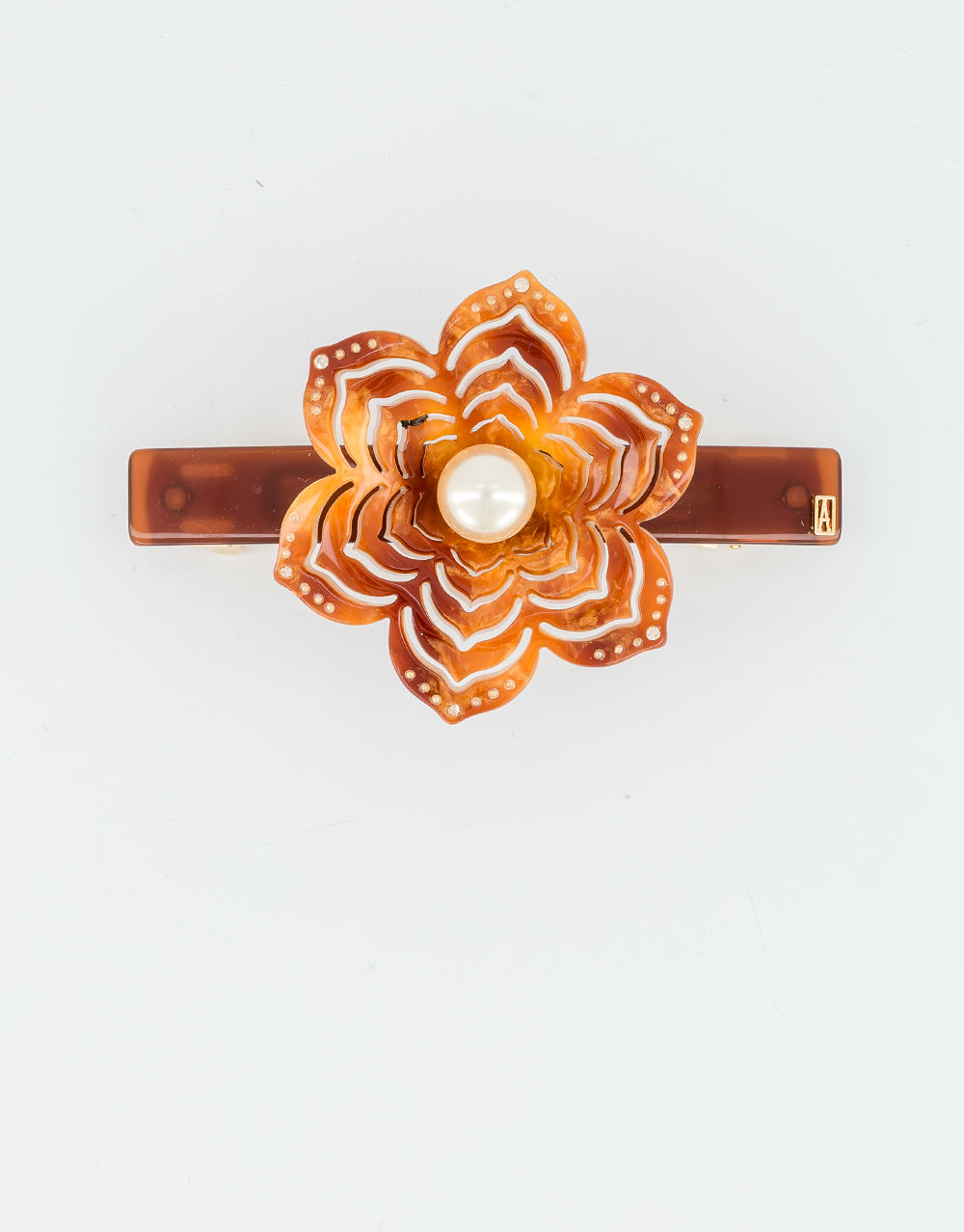 ALEXANDRE DE PARIS Aphrodite Flower and Pearl Acetate Barette