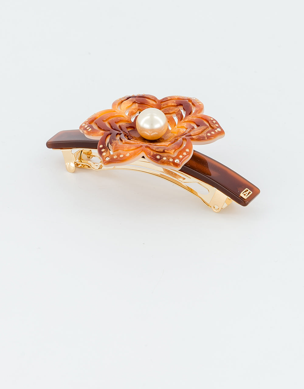 ALEXANDRE DE PARIS Aphrodite Flower and Pearl Acetate Barette