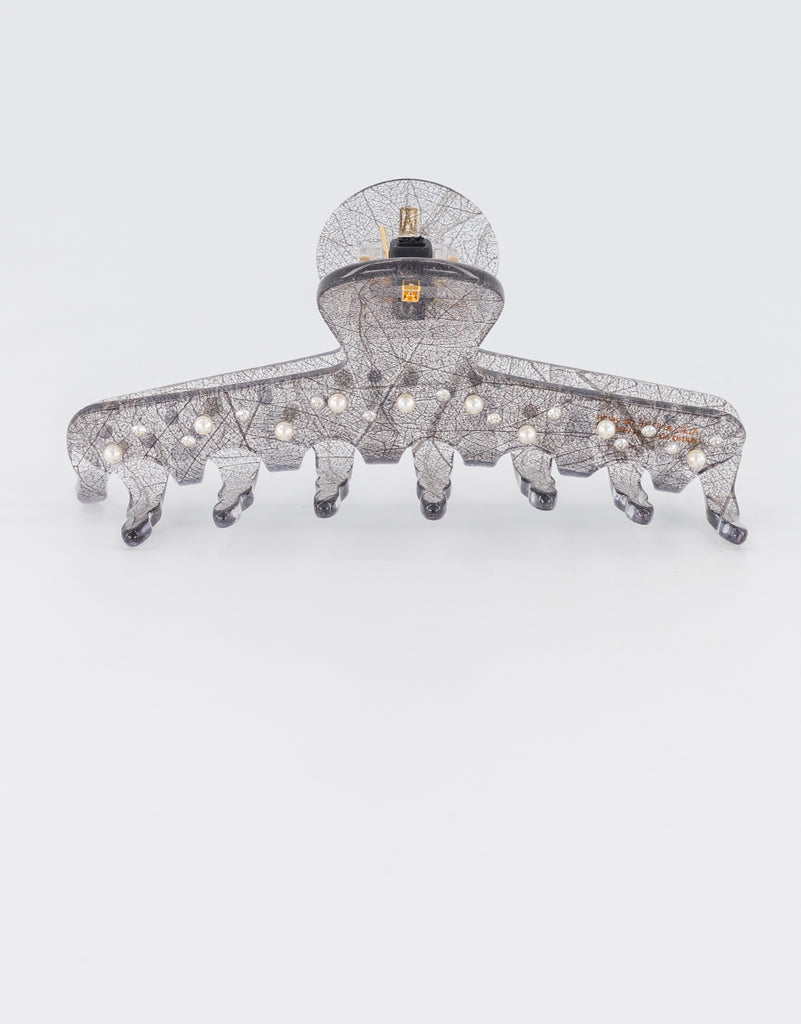 ALEXANDRE DE PARIS acetate and pearls large Boheme claw clip