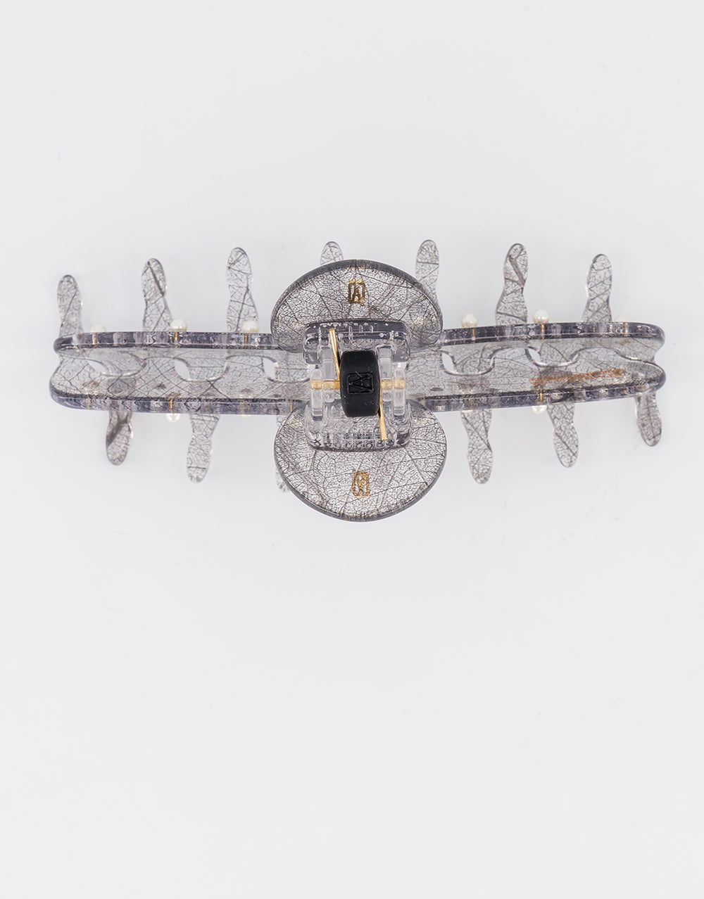 ALEXANDRE DE PARIS acetate and pearls large Boheme claw clip