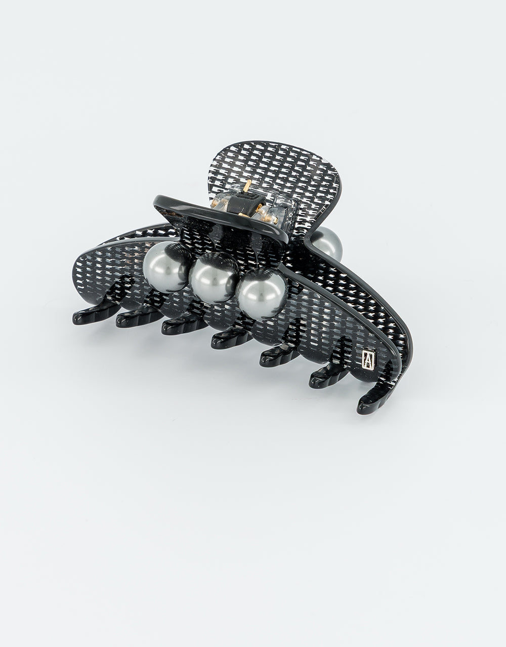ALEXANDRE DE PARIS Black Mantra Acetate and Pearls Hair Clip