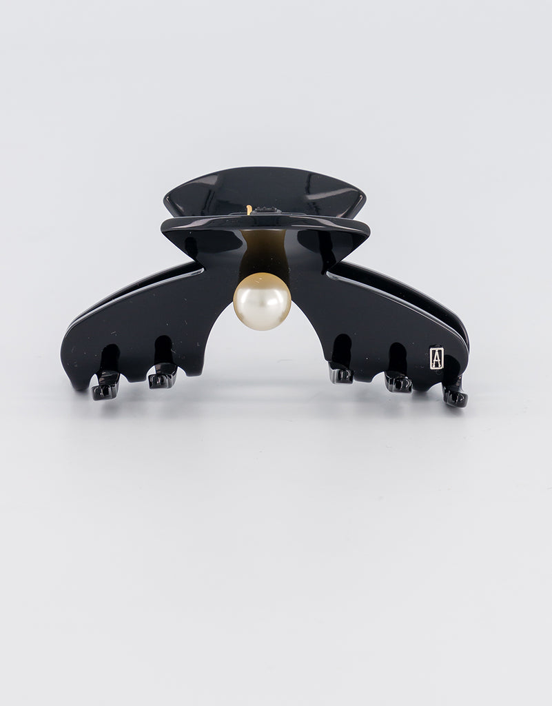 ALEXANDRE DE PARIS Pont Neuf Medium Acetate and Pearl Hair Clip