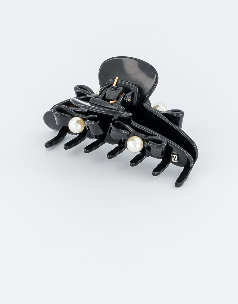 ALEXANDRE DE PARIS Poesie Acetate and Pearls Bow Hair Clip