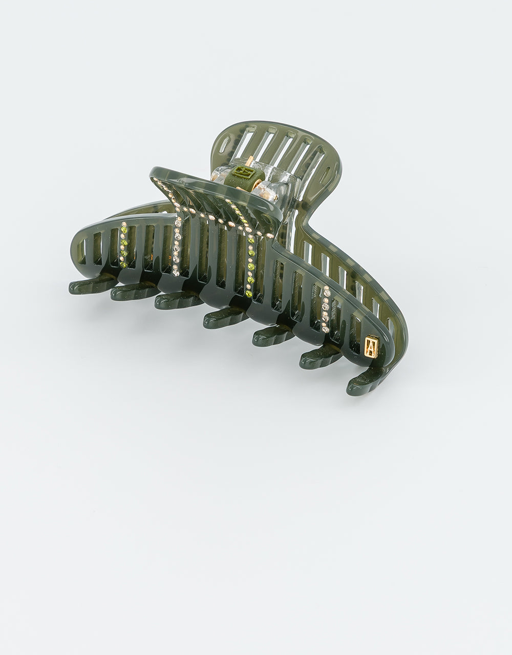 ALEXANDRE DE PARIS Alligator Acetate and Strass Hair Clip
