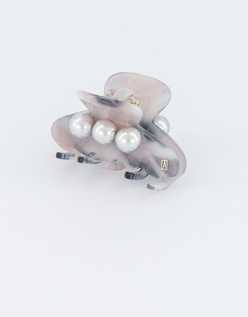 Small pearl acetate hair clip