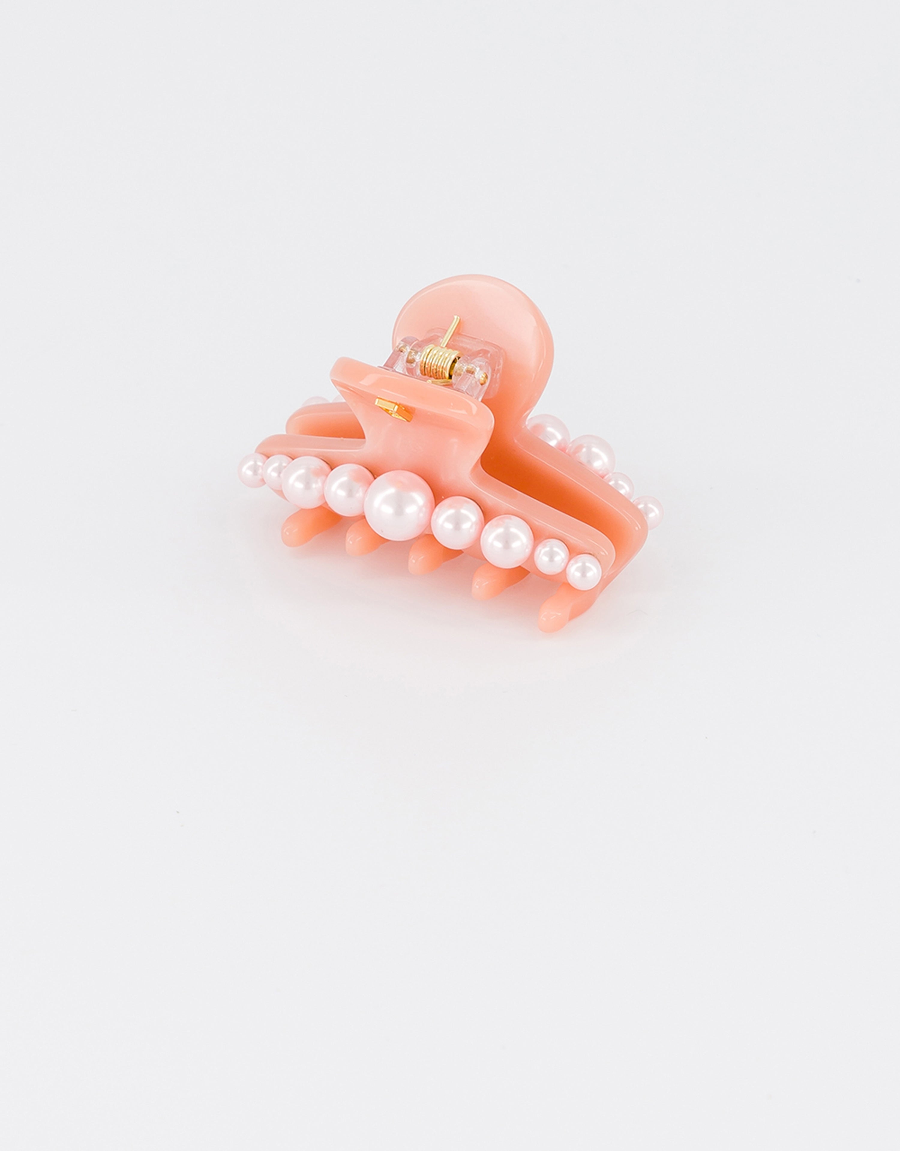 ALEXANDRE DE PARIS Goncourt small acetate and pearl hair clip