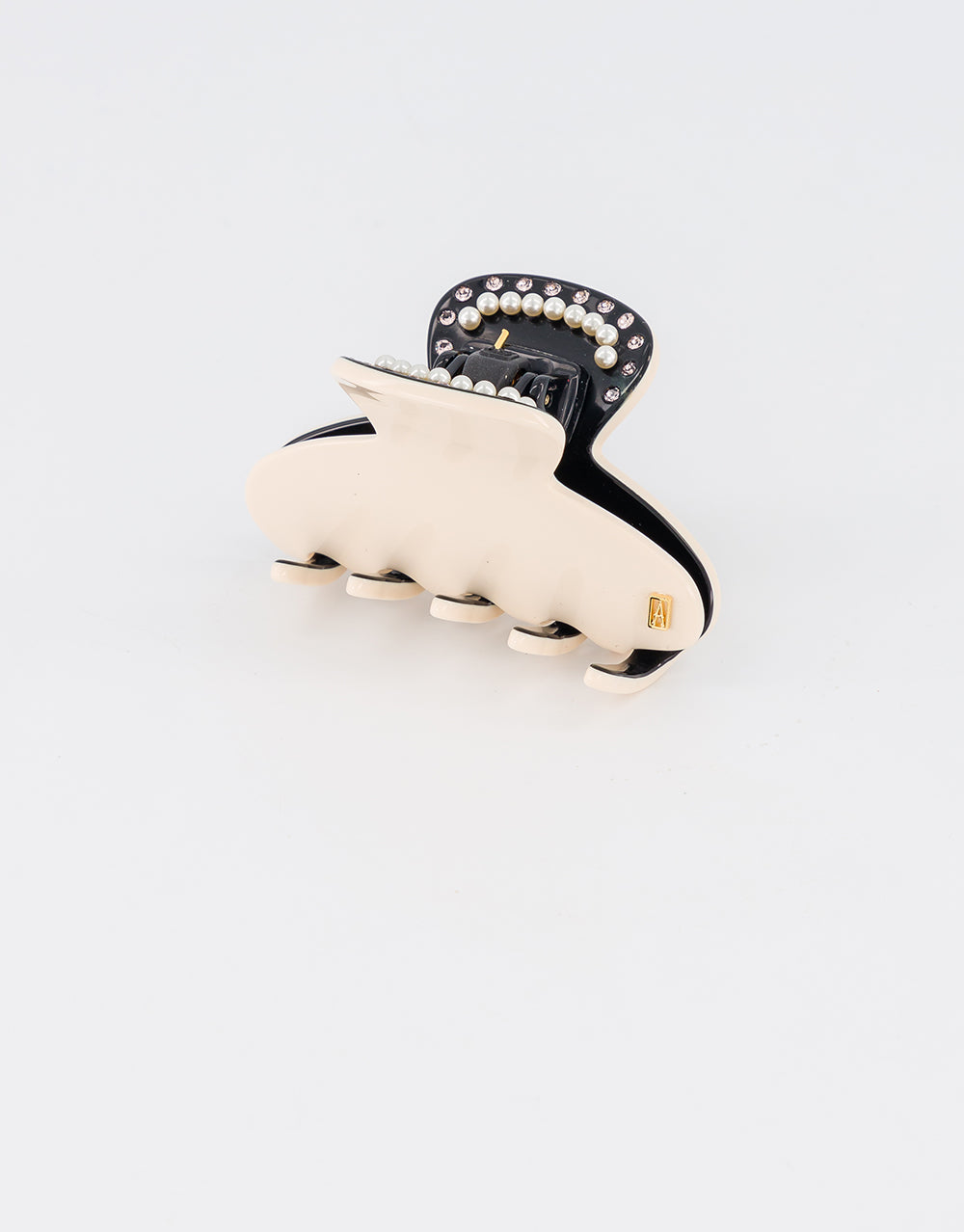 ALEXANDRE DE PARIS Voltaire pearls and crystals acetate hair clip