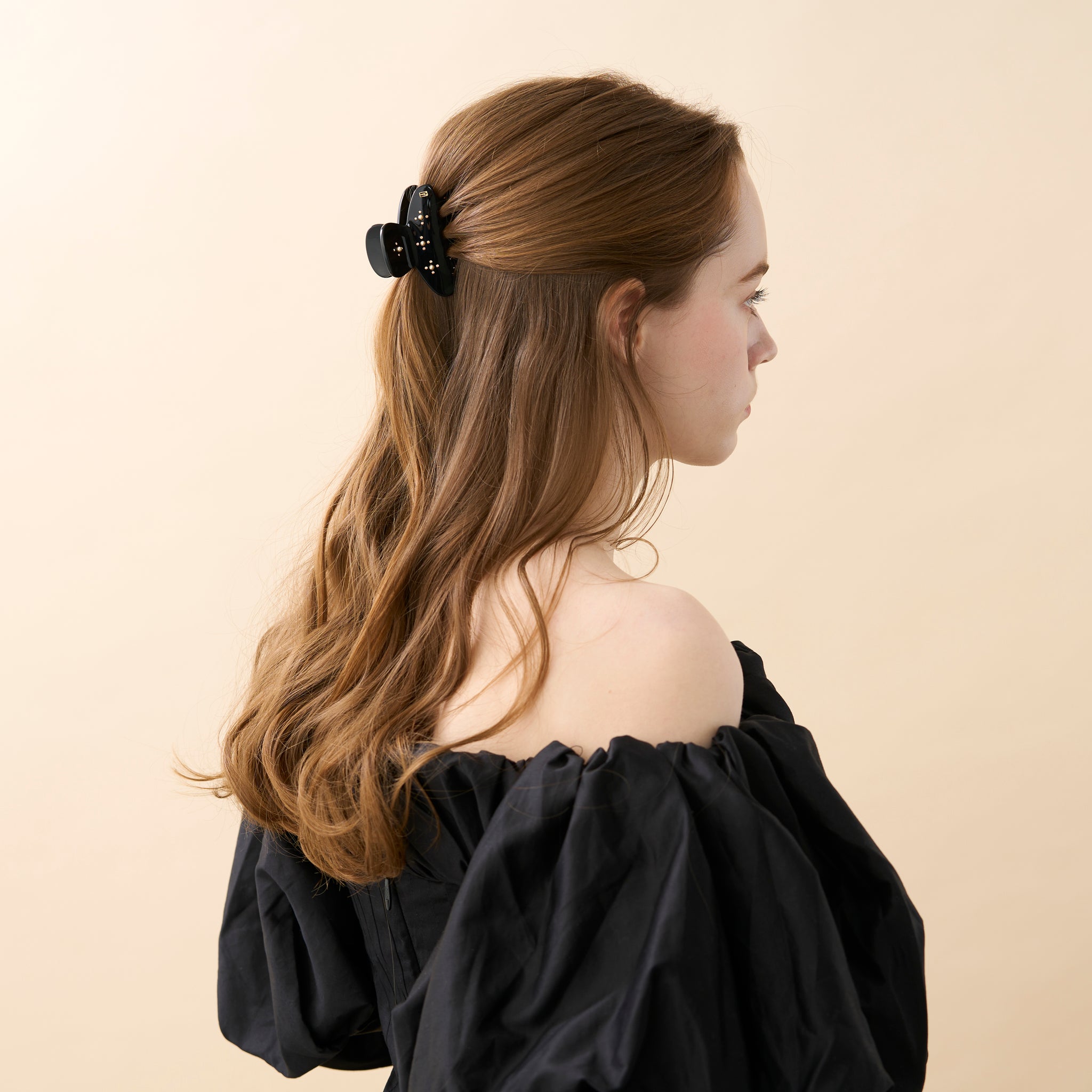 ALEXANDRE DE PARIS En Pamoison Strass Acetate and Pearls Hair Claw Clip