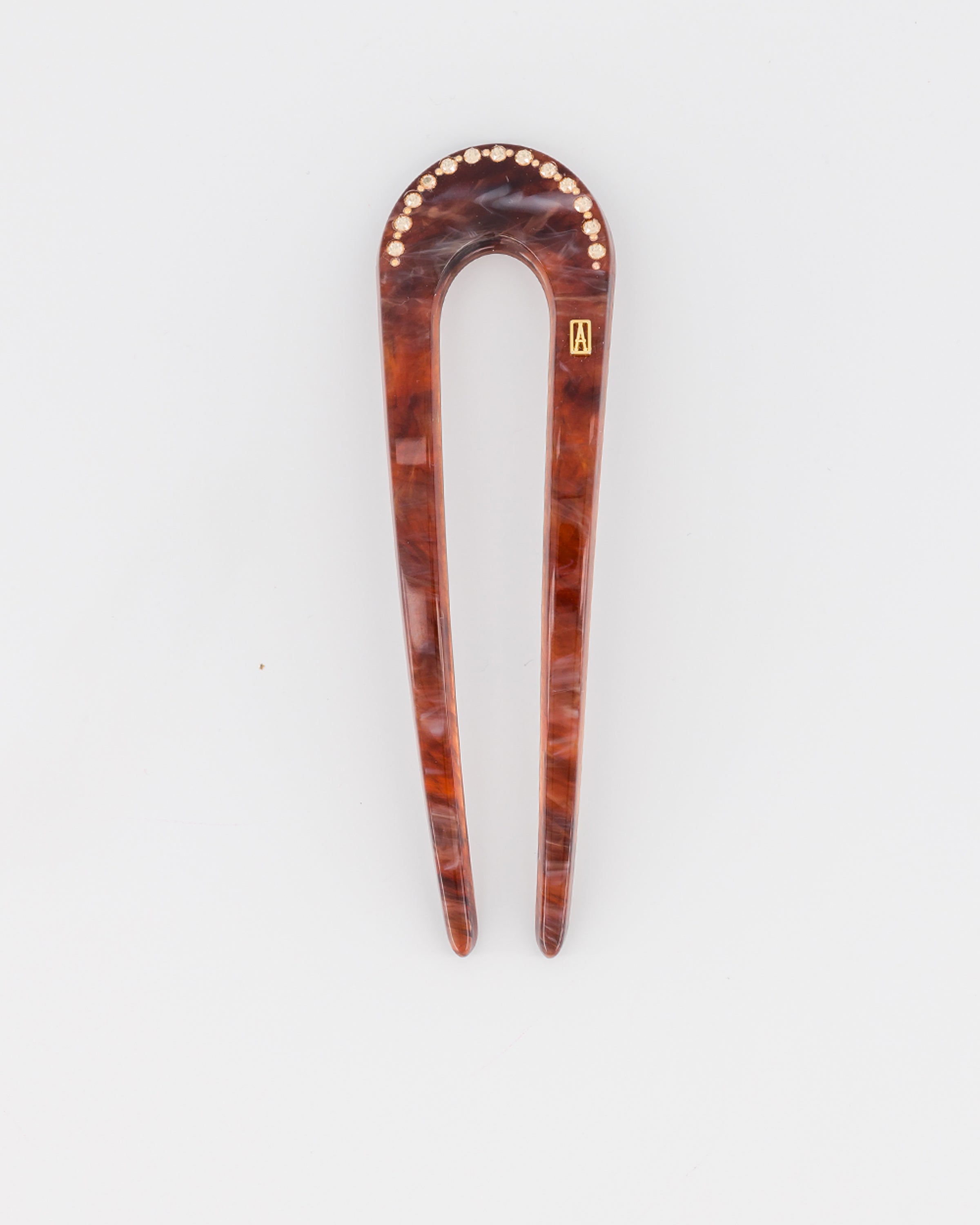 ALEXANDRE DE PARIS Jaspee Acetate and Strass Hair Pin