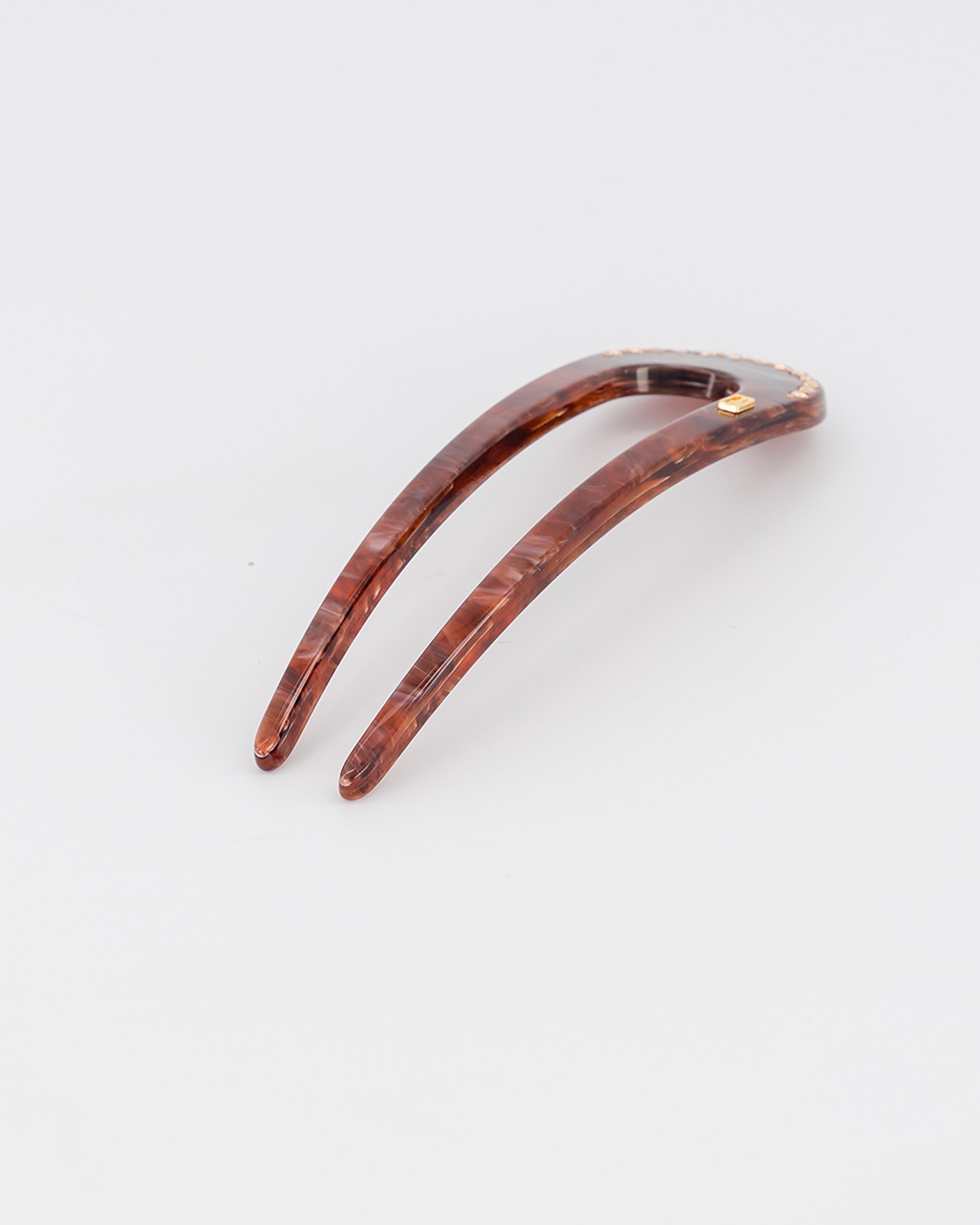 ALEXANDRE DE PARIS Jaspee Acetate and Strass Hair Pin