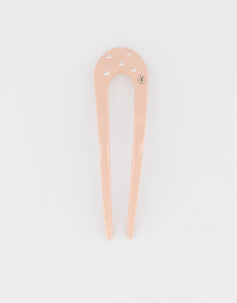 ALEXANDRE DE PARIS acetate and crystals hair fork pin
