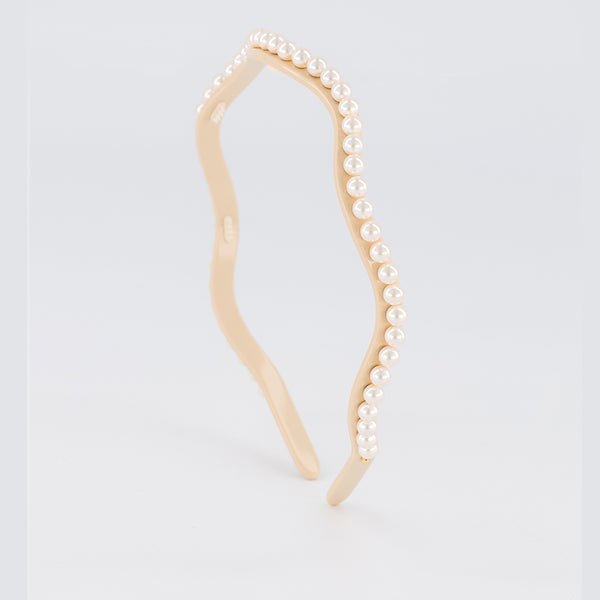 ALEXANDRE DE PARIS Sablon Pearl and Acetate Headband