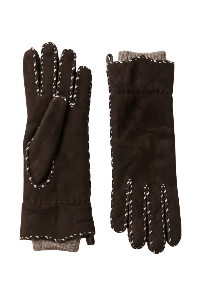 AGNELLE Alix Shearling Gloves Alpaca Cuff