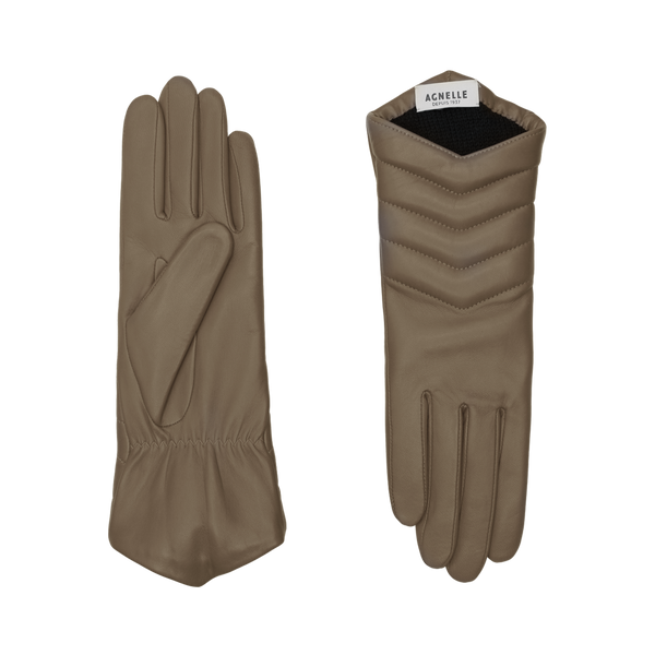 AGNELLE Apoline Beige Quilted Gloves