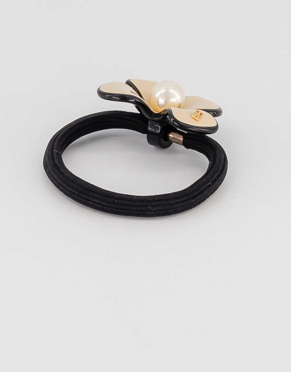 ALEXANDRE DE PARIS Gambetta Flower Pearl Acetate Hair Tie